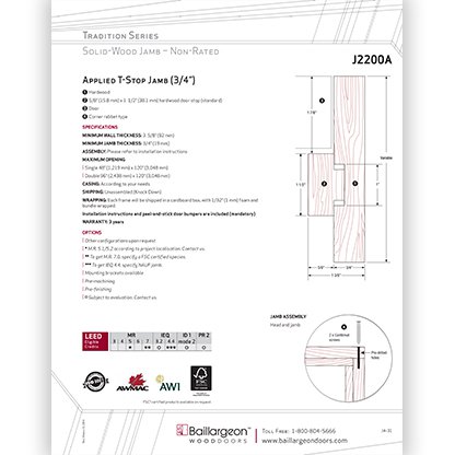 Tradition Series Applied T-Stop Jamb