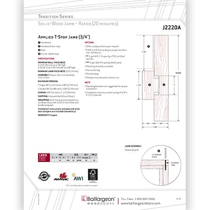 Tradition Series Applied T-Stop Jamb