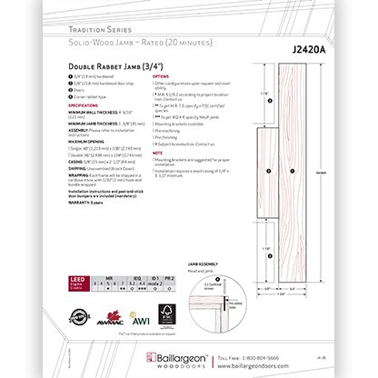 Tradition Series Double Rabbet Jamb