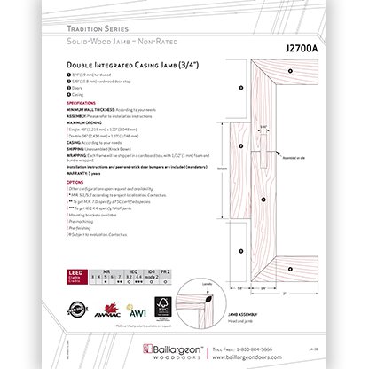 Tradition Series Double Integrated Casing Jamb