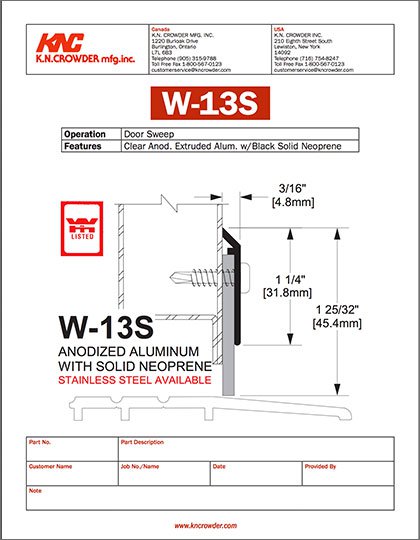 W-13S Door Sweep