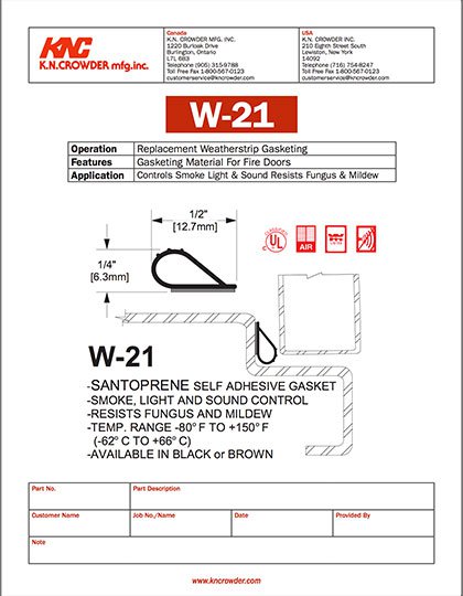 W-21 Self-Adhesive Gasket