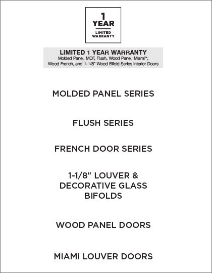 Masonite Flush Series 1 Year Warranty