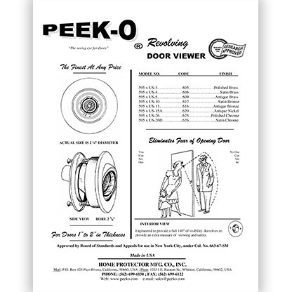 PEEK-O Catalogue Page
