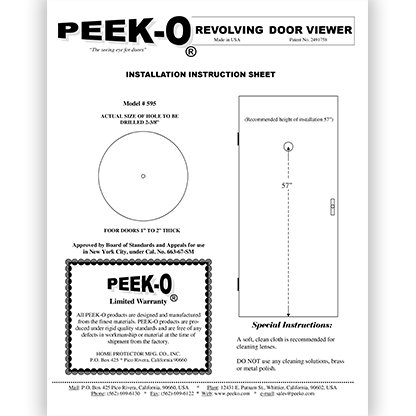 PEEK-O Installation & Warranty