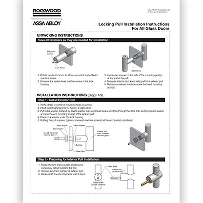 Rockwood Locking Pull on Glass Door