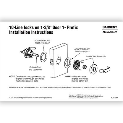 Sargent 10 Line Lock, 1-3/8" Door