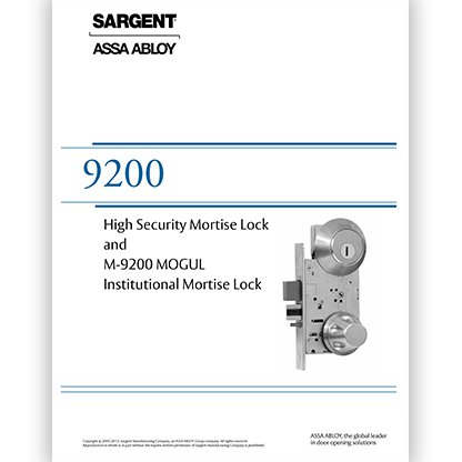 Sargent 9200 Series High Security Mortise Locks