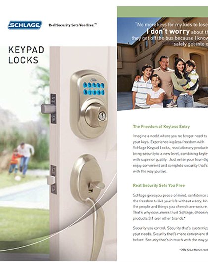 Schlage Keypad Locks & Deadbolt Brochure