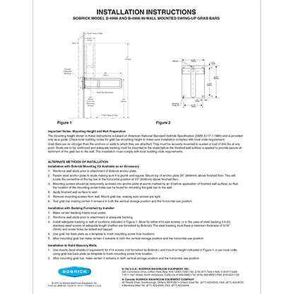 B-4998 Swing-Up Grab Bar