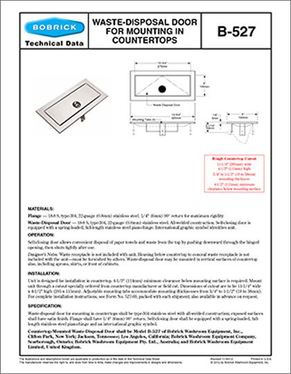 B-527 TrimLineSeries Countertop Door