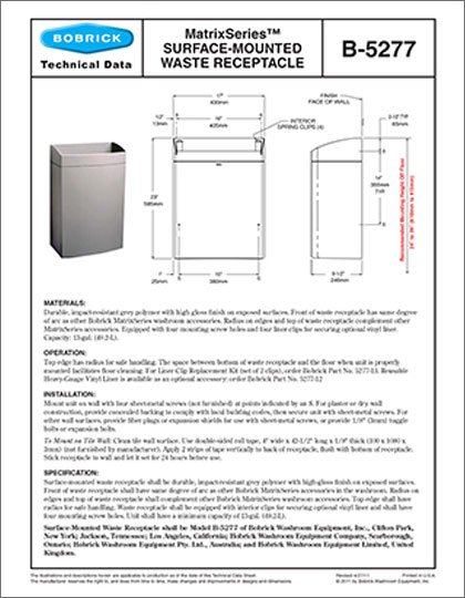 B-5277 MatrixSeries Surface Mounted