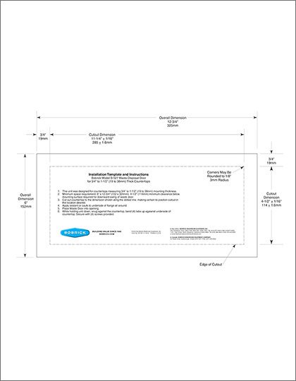 B-527 Countertop Door Template