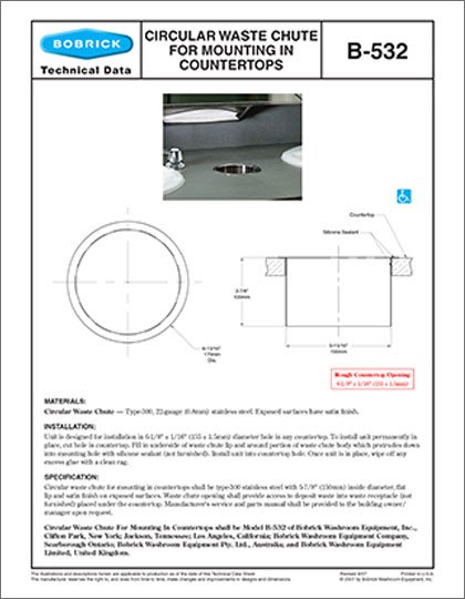 B-532 Circular Countertop Chute