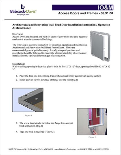 Wall Bead Access Doors & Frames