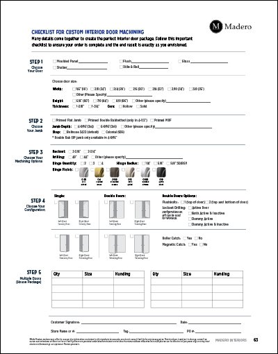 Madero Interior Doors Order Form
