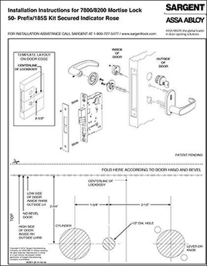 Sargent 7800 & 8200 Series Secured Indicator