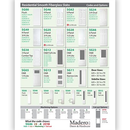 Smooth White Fiberglass Slab Codes & Options